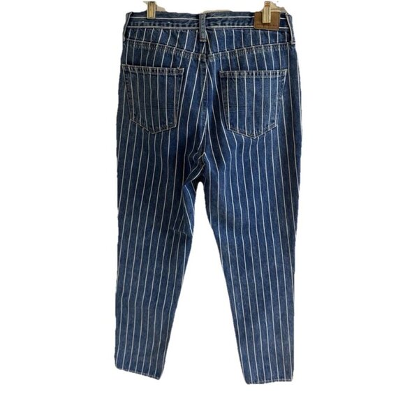 American Eagle, Pinstriped Mom Jean Size 2 Tapered Leg, denim - Picture 4 of 14